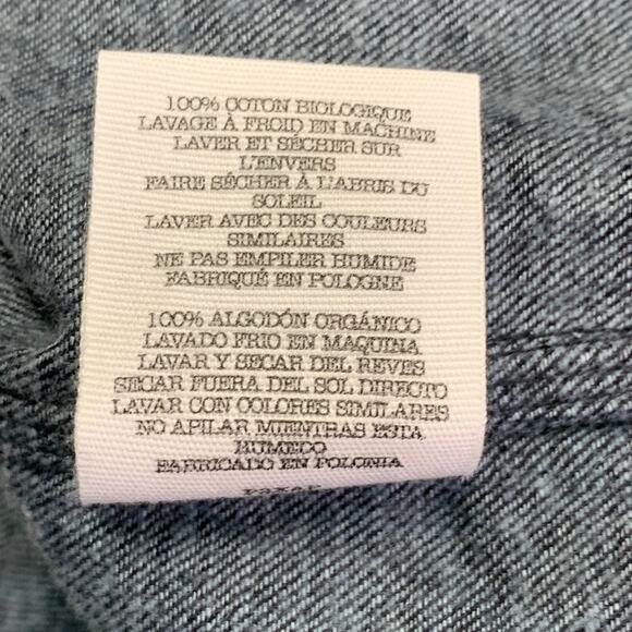 L Billy Bob Navy Indigo Contrast Stitch Cotton Denim Western Long Sleeve Shirt - Picture 6 of 6